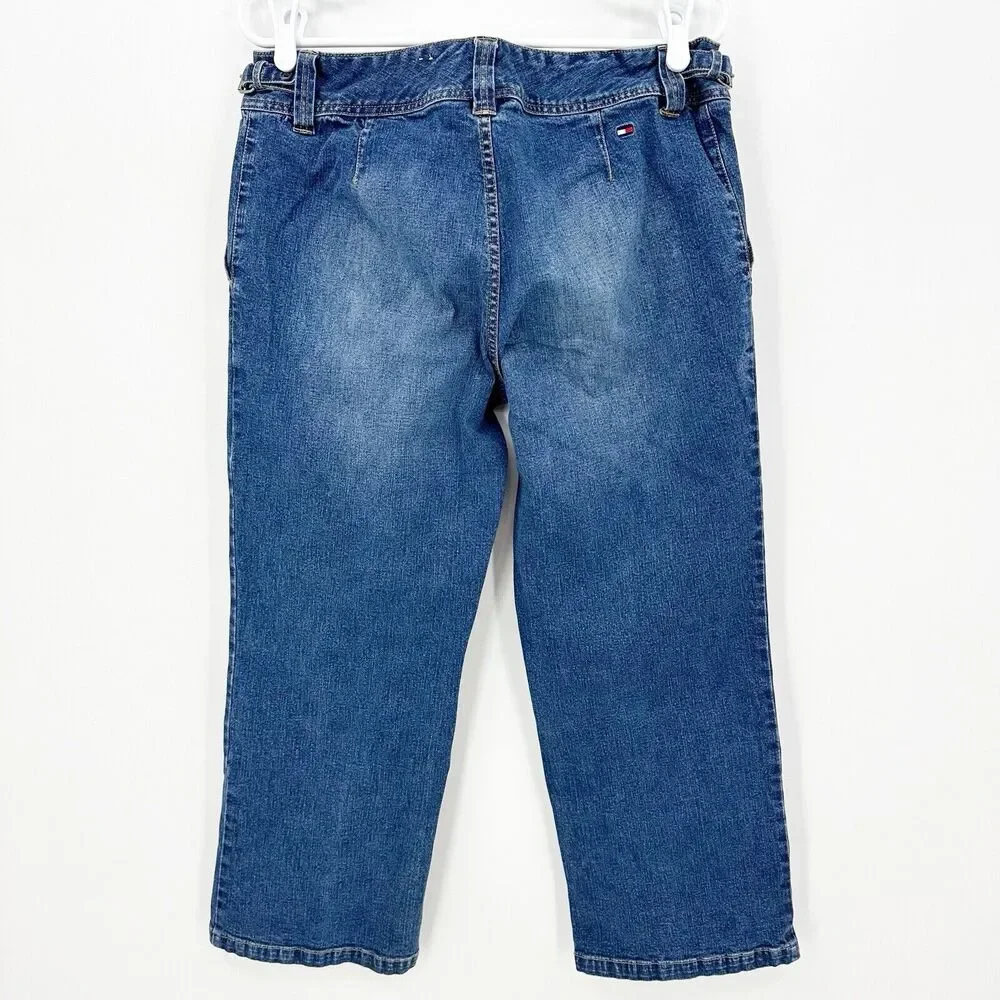 Tommy‎ Hilfiger Cropped Jeans 12 Medium Wash Y2k Vintage Classic High Rise Blue